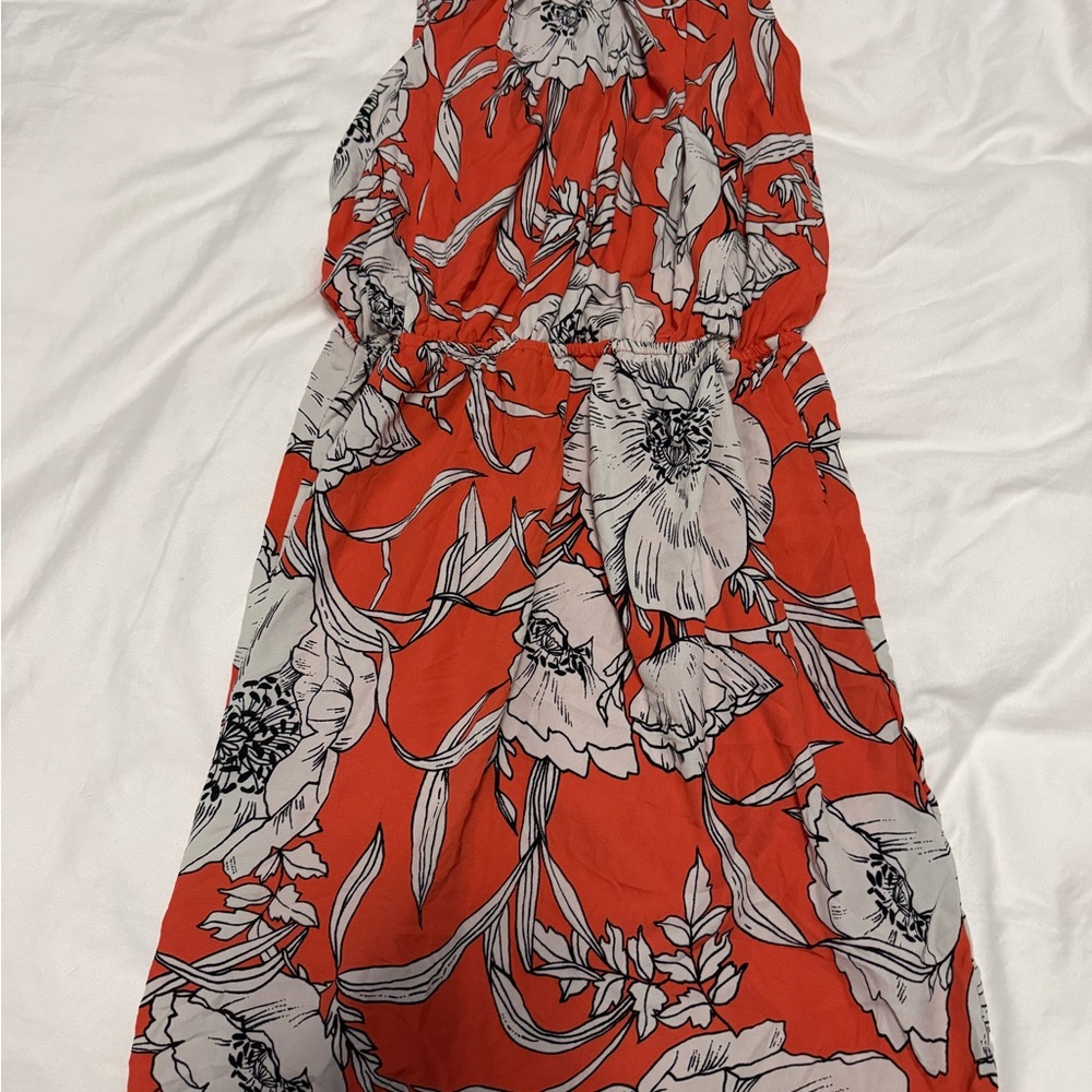 Pink Owl Red and White Floral Maxi Dress